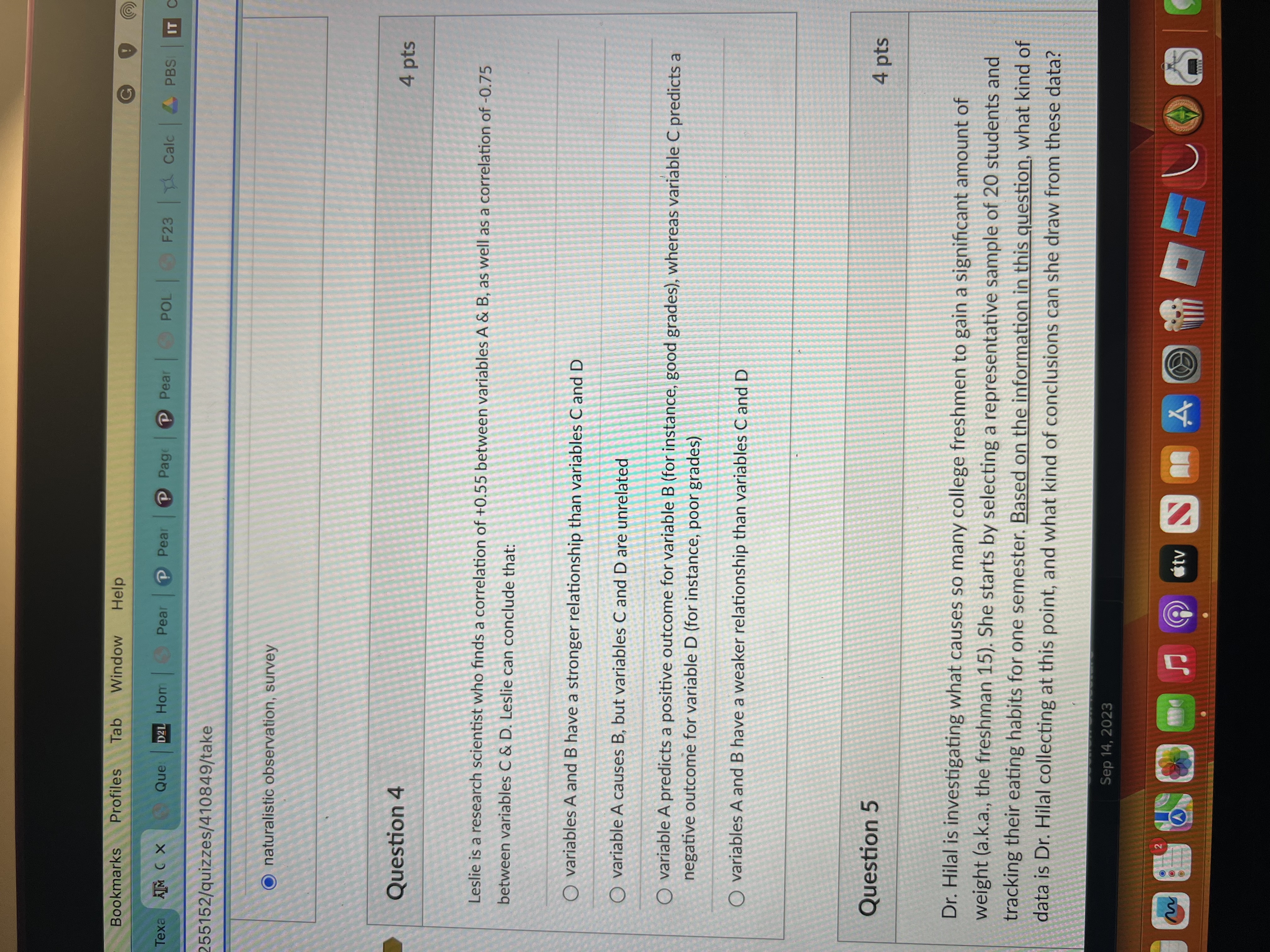 Bookmarks Profiles Tab Window Help Texa ATM CX Que D2L Hom Pear