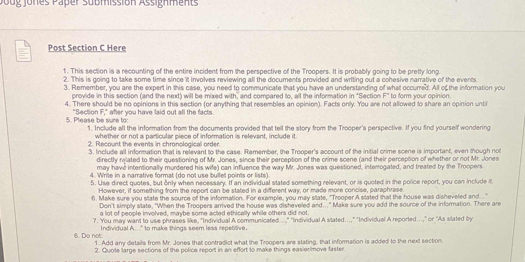 Paper submission Assignments Post Section C Here 1. This section is a