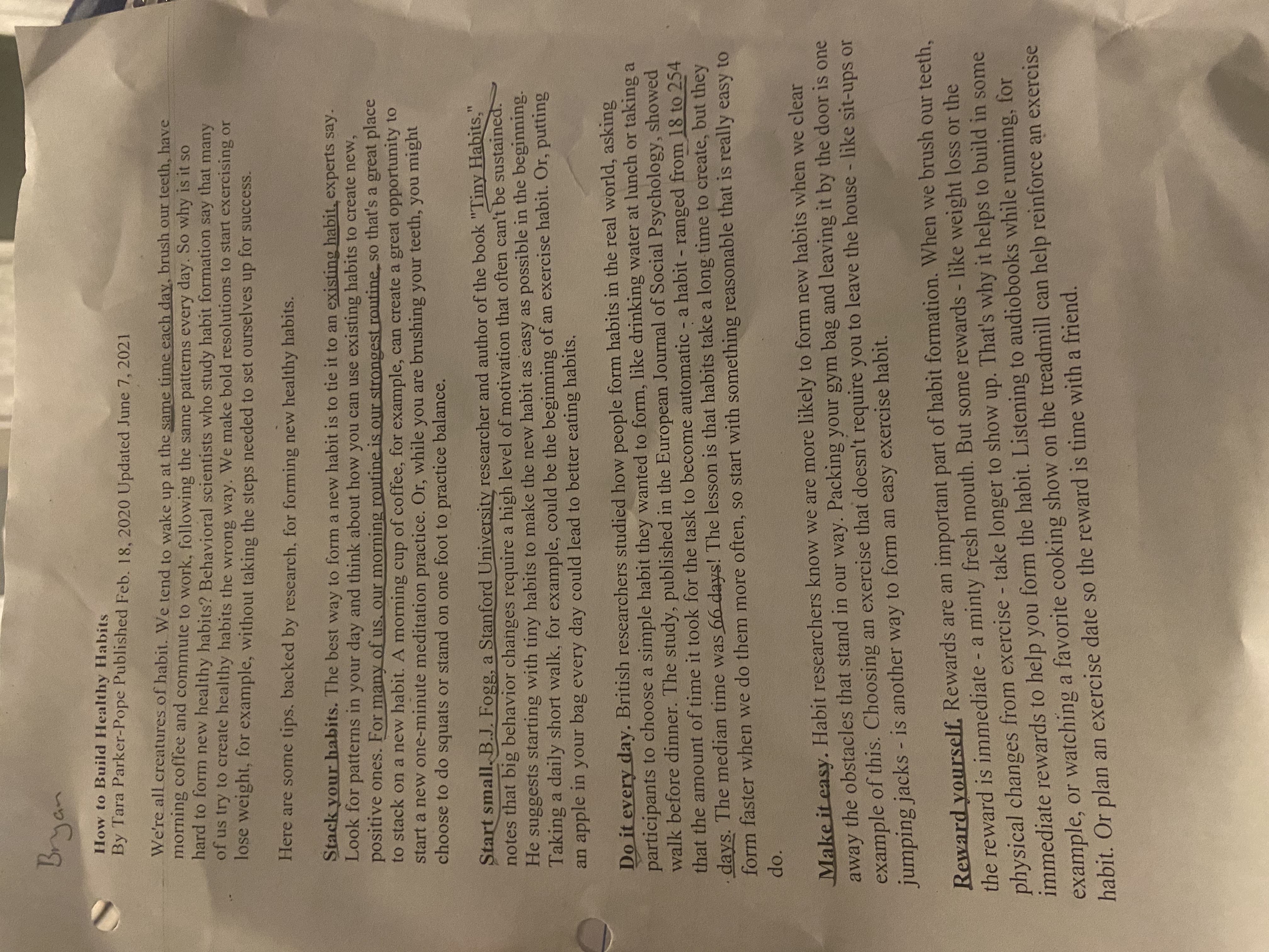 the most important? Scientists claim create healthy habits the most people try