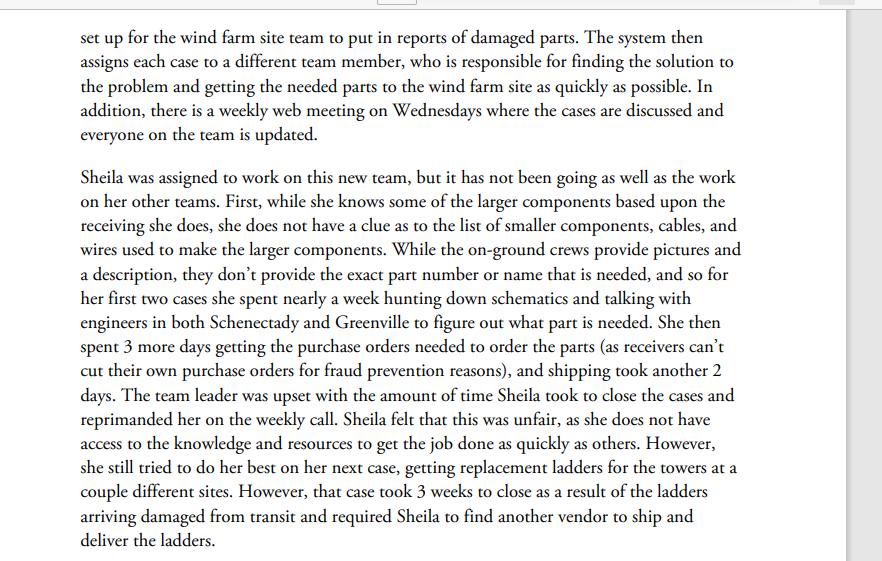 inventory controller. Her job duties include receiving the wind turbine components into