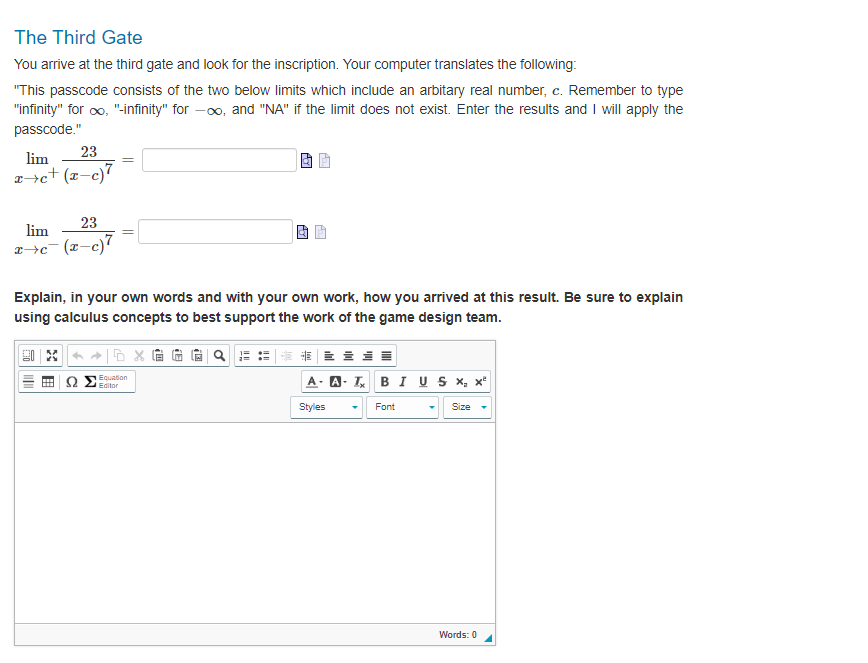 The Third Gate You arrive at the third gate and look for