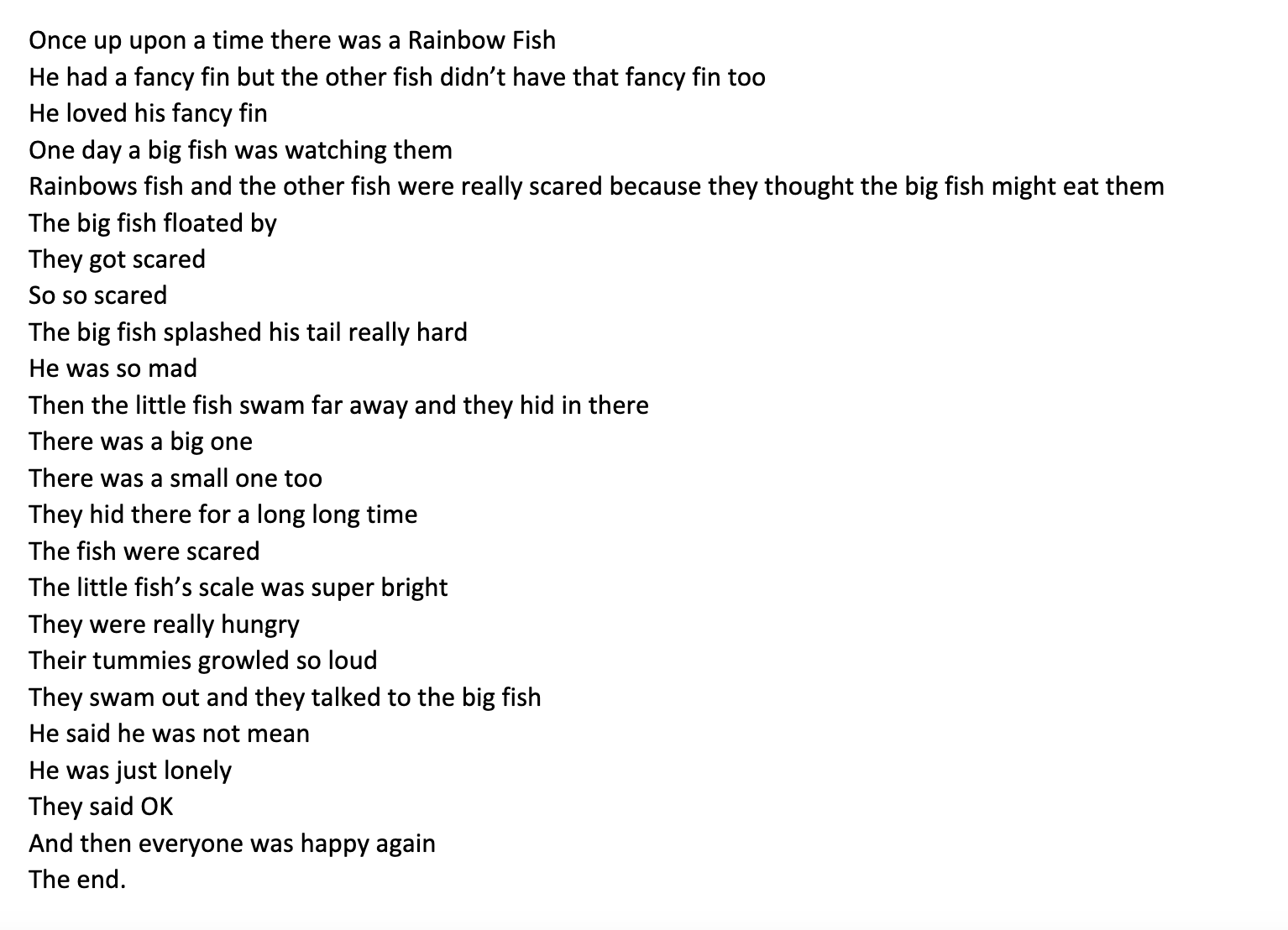 Once up upon a time there was a Rainbow Fish He had