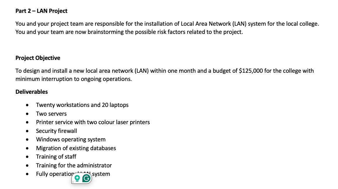 you and your project team want to take a different approach so