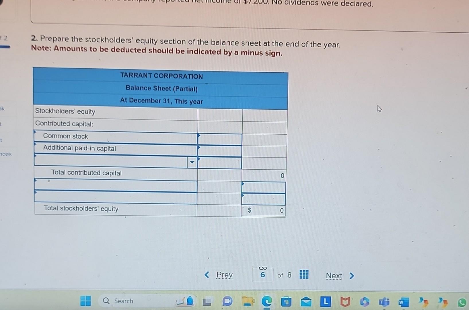 [The following information applies to the questions displayed below.] Tarrant Corporation was