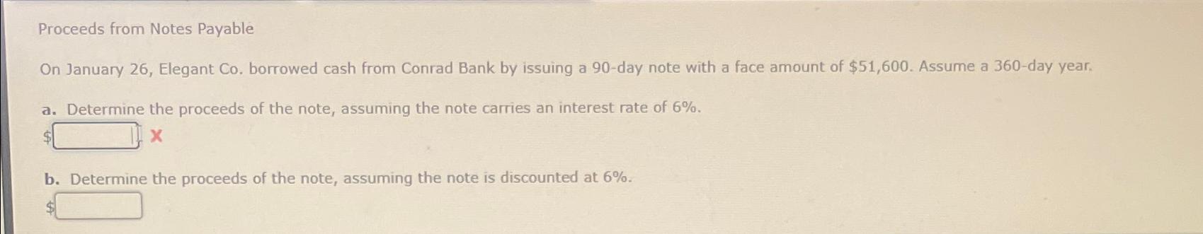 Proceeds from Notes Payable On January 26, Elegant Co. borrowed cash from