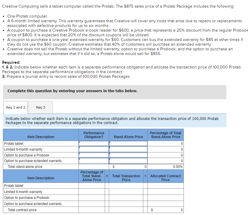 Creative Computing sells a tablet computer called the Protab. The $875 sales