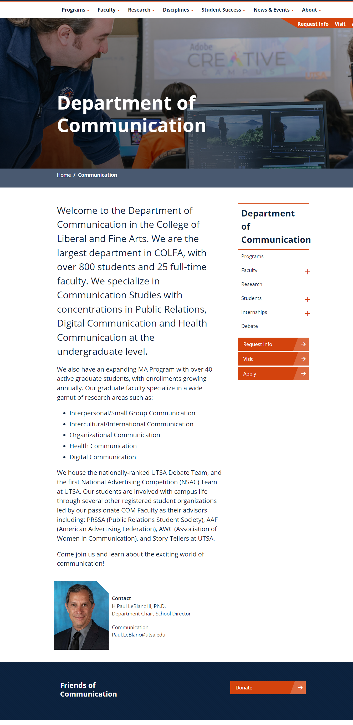 Programs Faculty Research Disciplines Student Success News & Events About Adobe CREATIVE