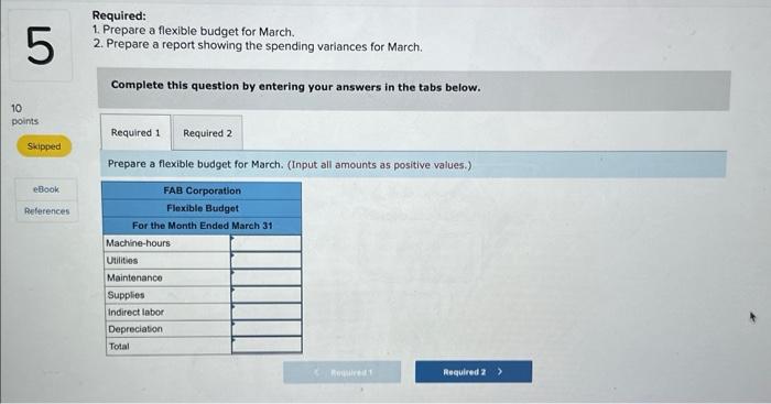 and Spending Variances (LO9-1, LO9-2] You have just been hired by FAB