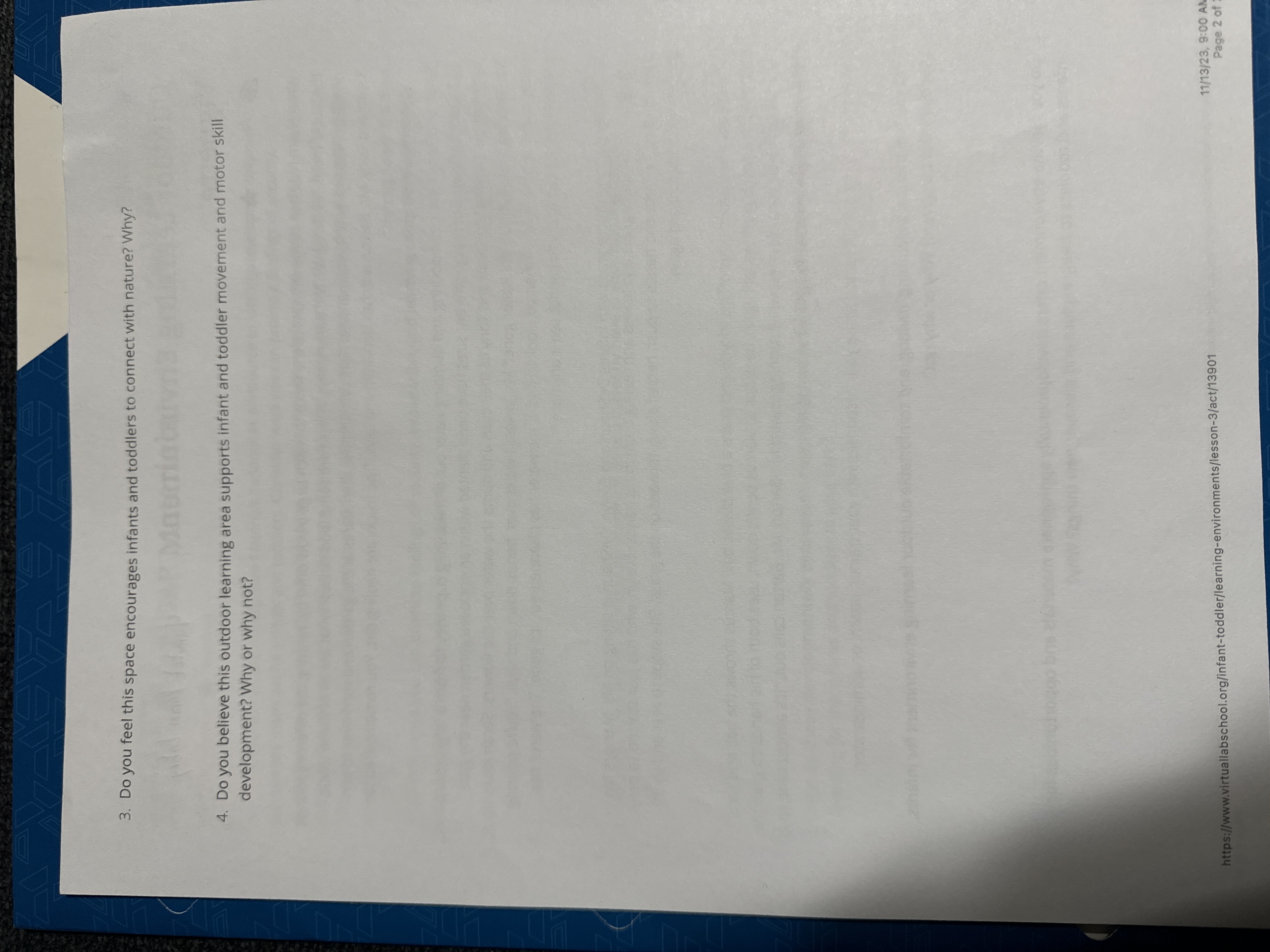 Outdoor Learning Environment: Vignette Reflection Required Yamilet Ramos Laboy WWW.VIRTUALLABSCHOOL.ORG ACTIVITY ID: