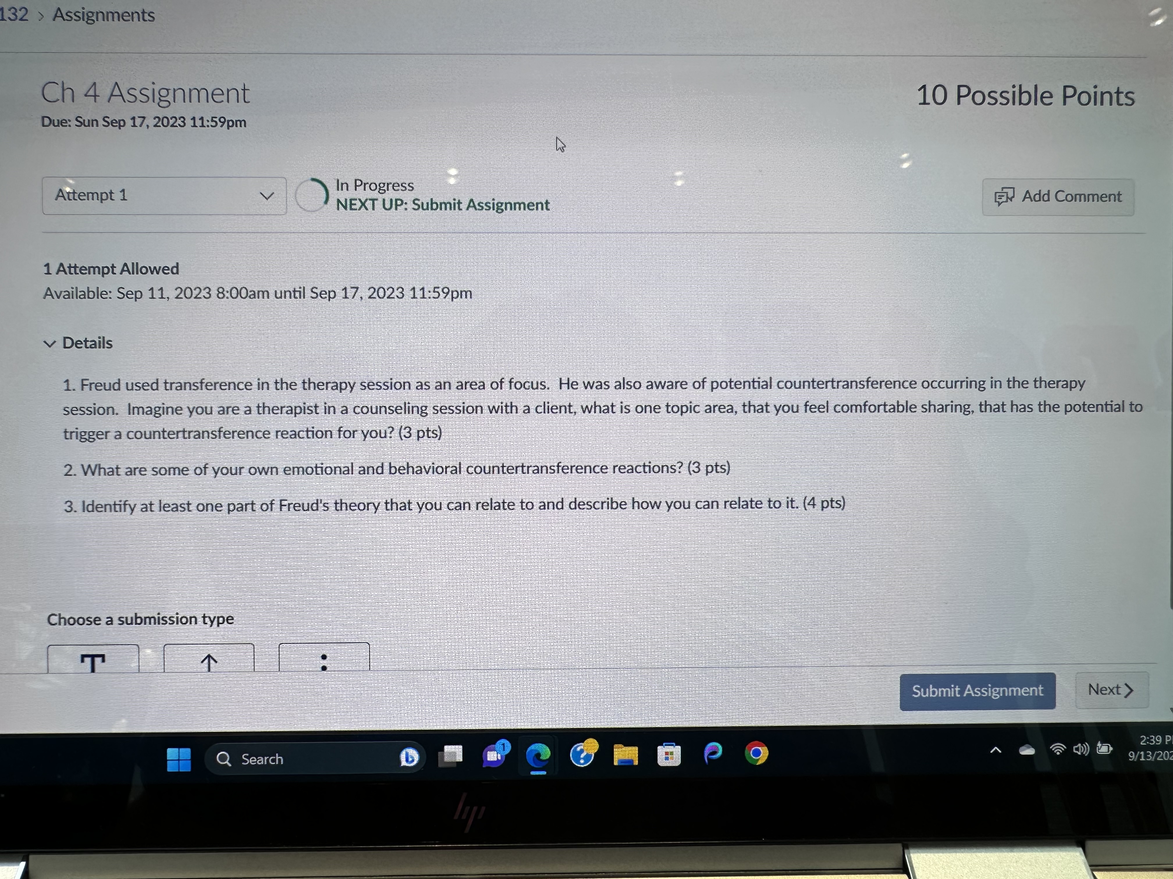 132 > Assignments Ch 4 Assignment Due: Sun Sep 17, 2023 11:59pm