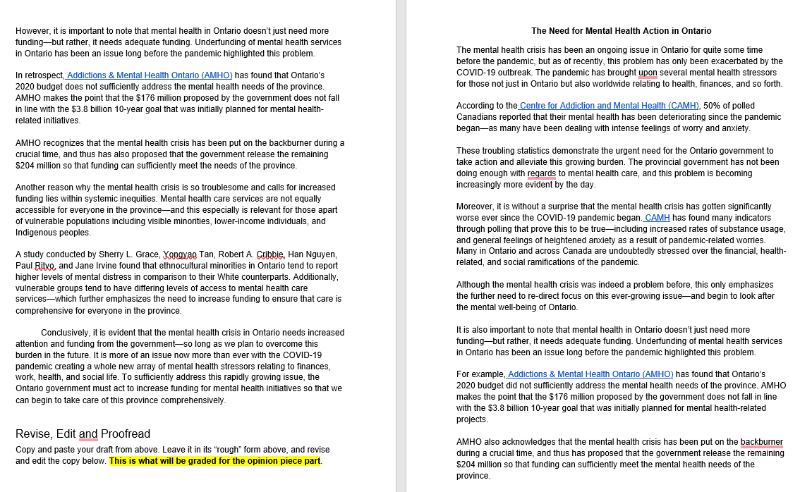 and Key Reasons Issue: Should the Ontario government allocate more funding for