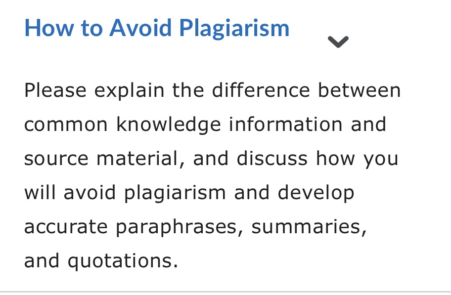 How to Avoid Plagiarism Please explain the difference between common knowledge information