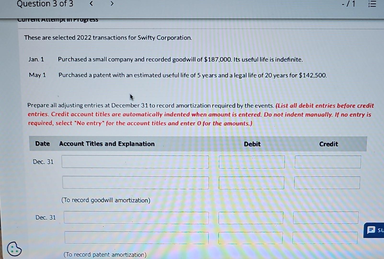 Question 3 of 3 Current Attempt in Progress These are selected 2022