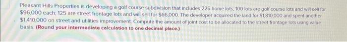 Pleasant Hills Properties is developing a golf course subdivision that includes 225