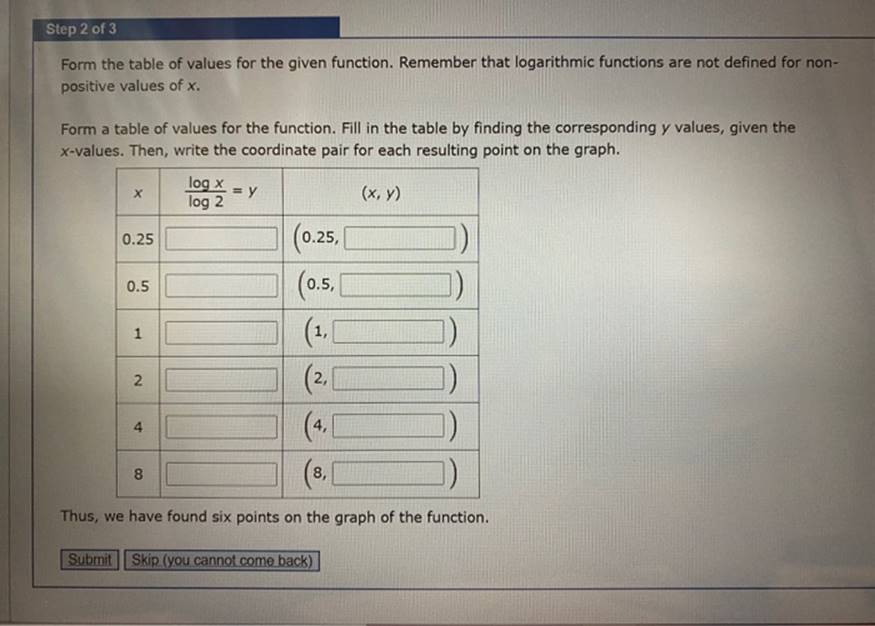 of 3 Rewrite the given equation in exponential form. Then, solve the