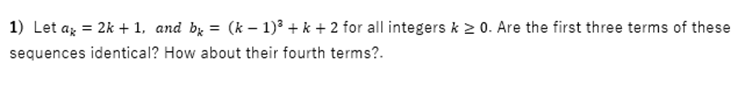 1) Letak = 2k + 1, and b = (k 1)3 +