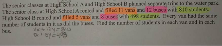 The senior classes at High School A and High School B planned