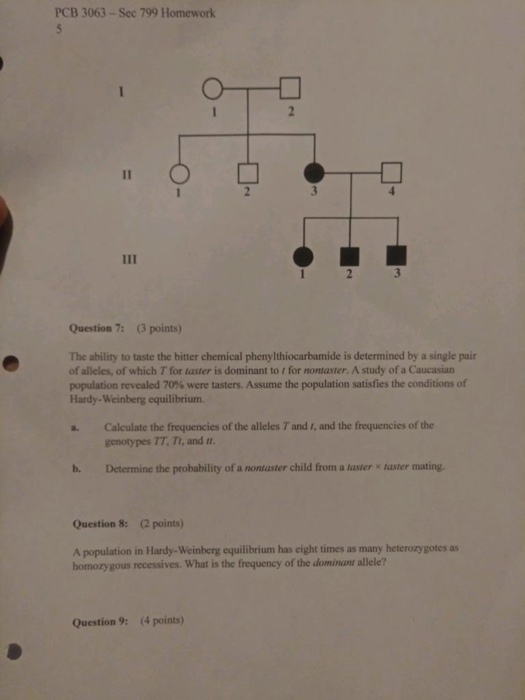 PCB 3063-Sec 799 Homework 11 2 3 1 23 Question 7: (3