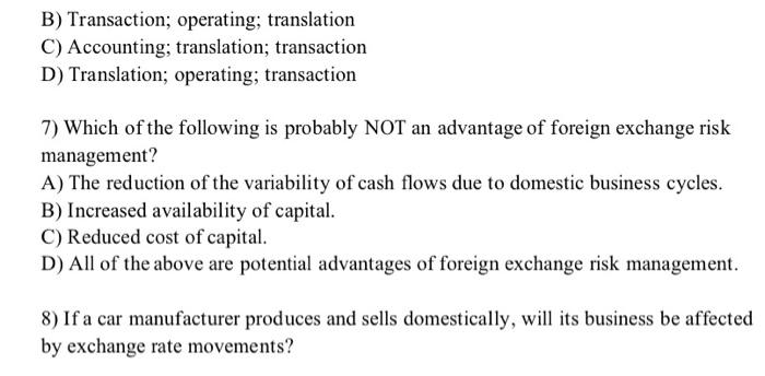 C) strategic D) all of the above 2) What type of international