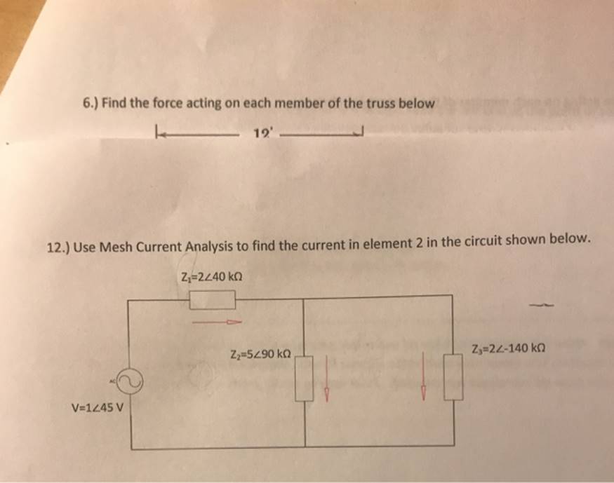 6.) Find the force acting on each member of the truss below