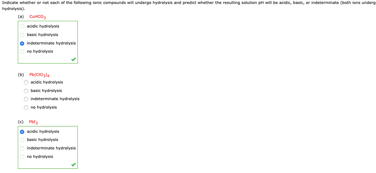 Indicate whether or not each of the following ionic compounds will undergo