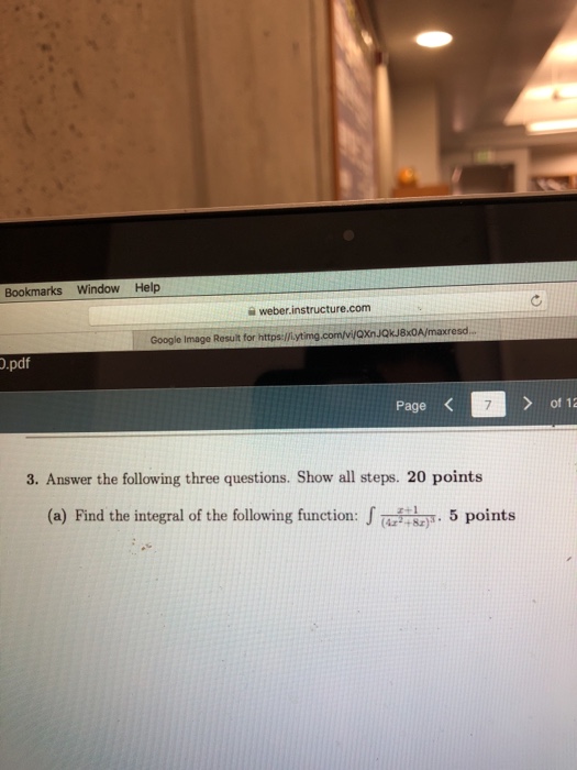 Bookmarks Window Help O.pdf weber.instructure.com Google Image Result for https://i.ytimg.com/vi/QXnJQkJ8x0A/maxresd... Page <