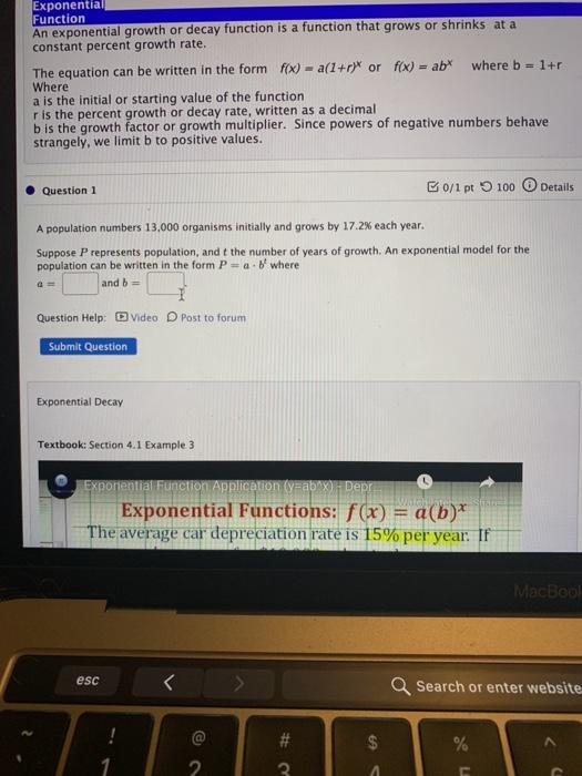 Exponential Function An exponential growth or decay function is a function that
