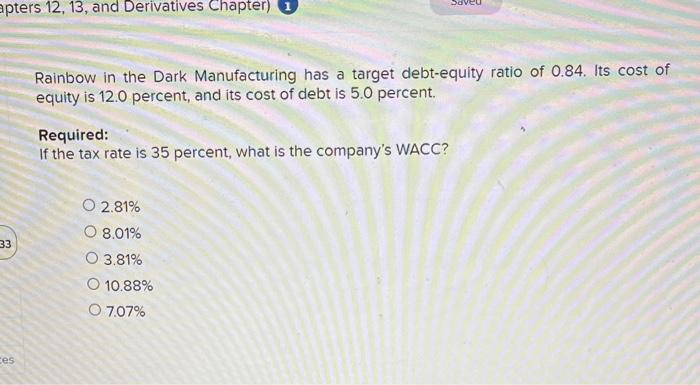 apters 12, 13, and Derivatives Chapter) 33 ces Rainbow in the Dark