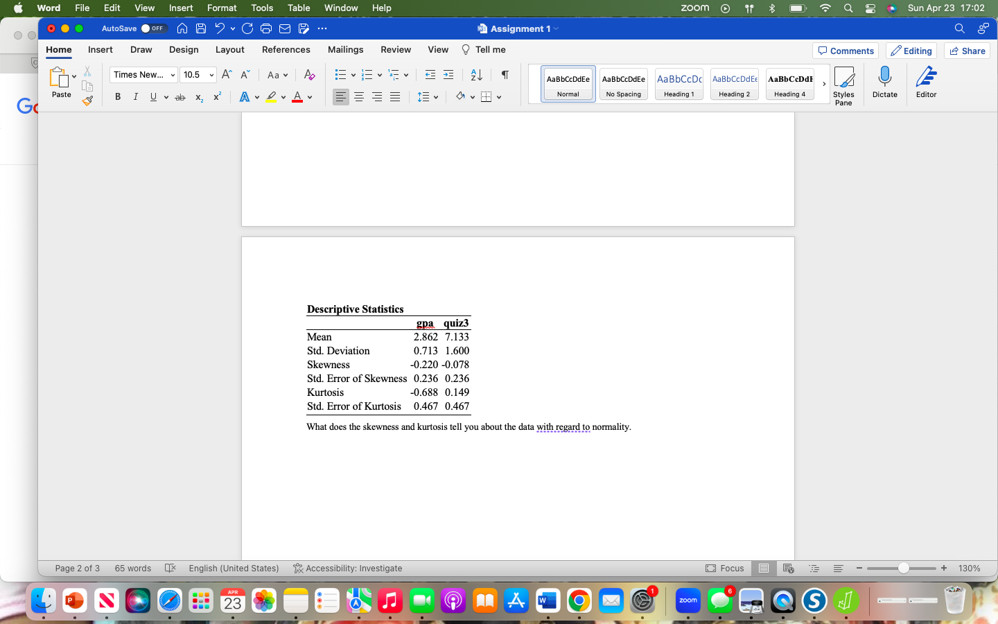 Word File Edit View Insert Format Tools Table Window Help AutoSave OFF