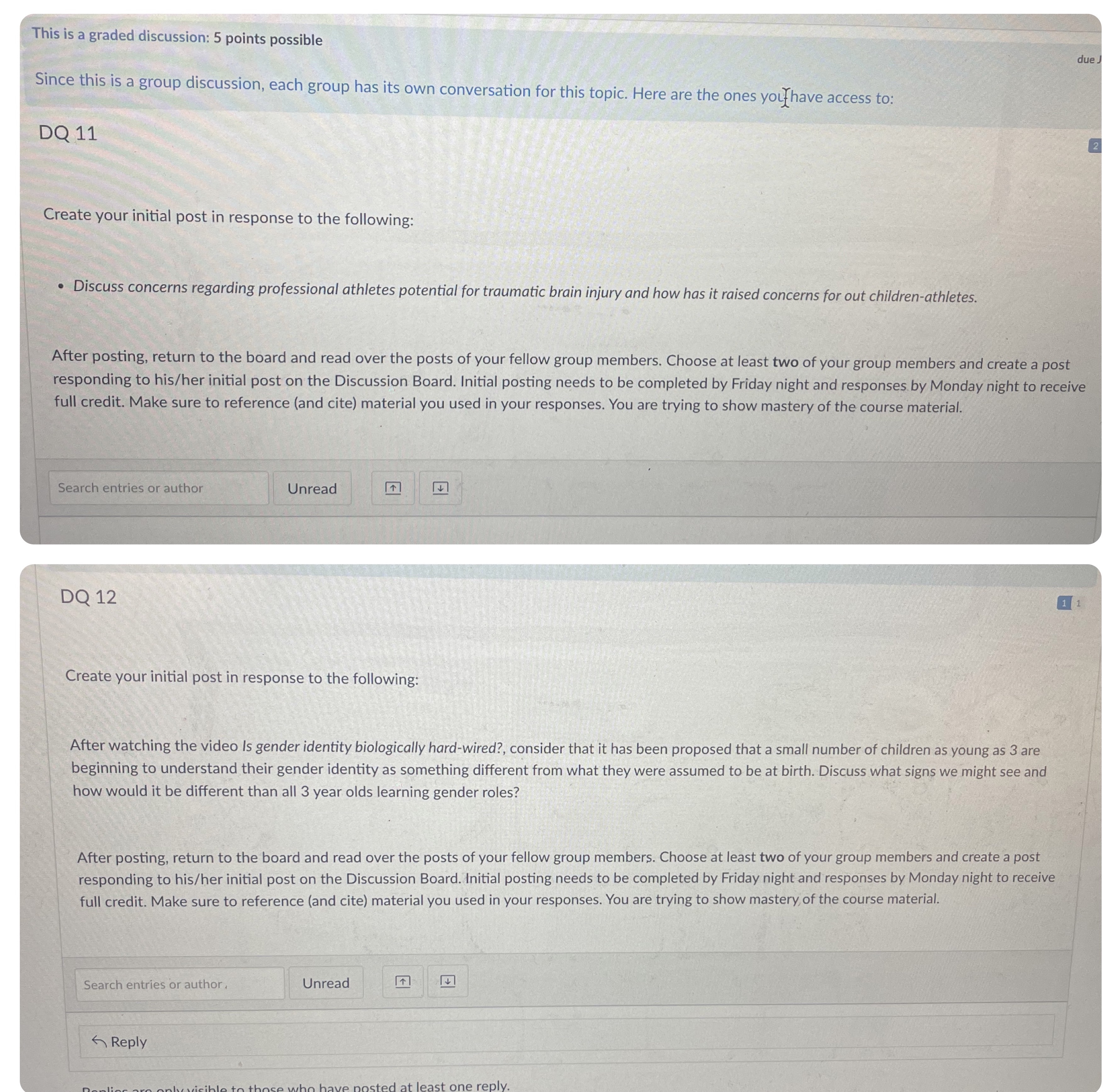 This is a graded discussion: 5 points possible Since this is a