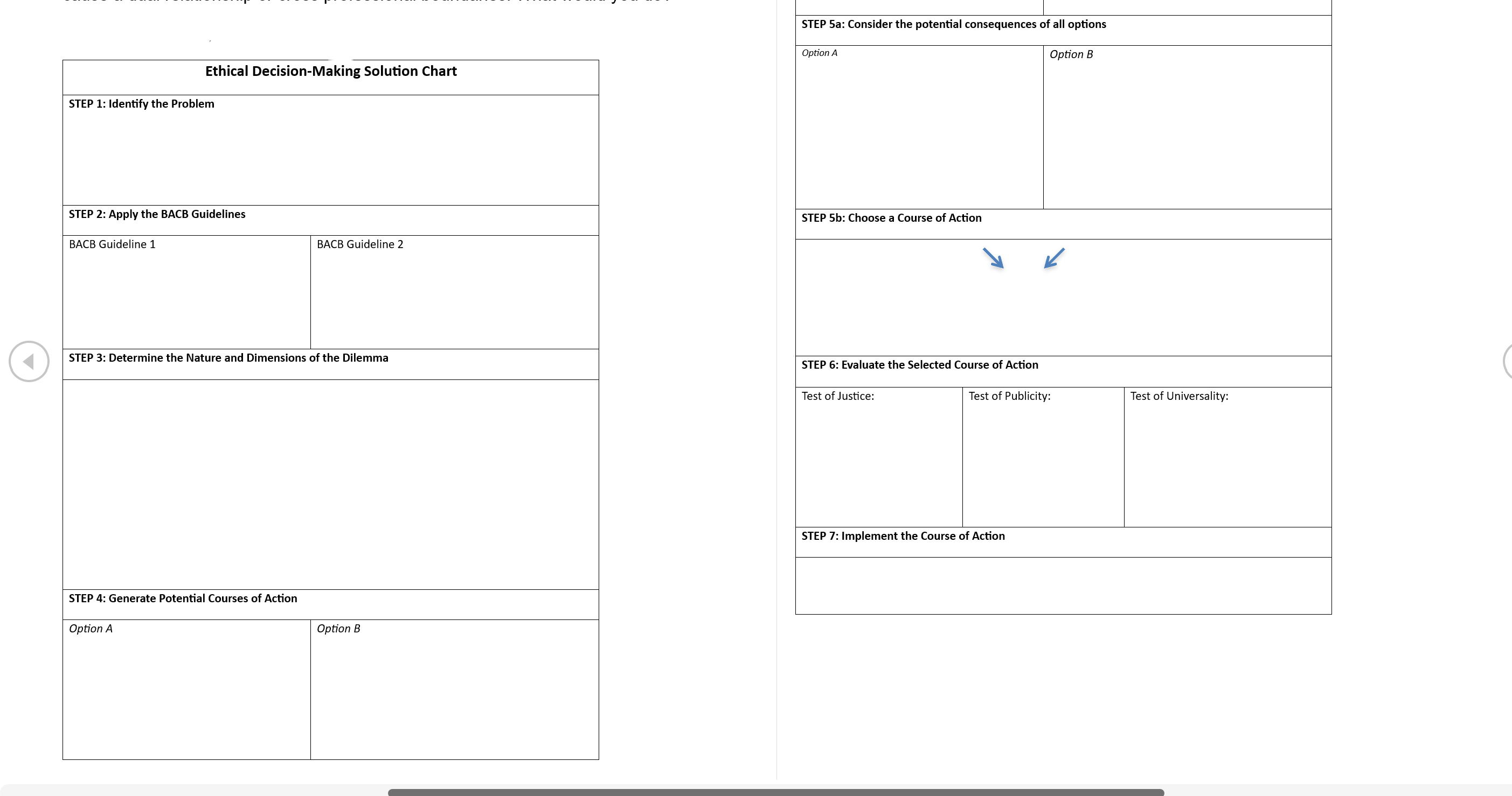 STEP 5a: Consider the potential consequences of all options Option A Ethical
