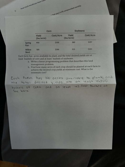 Management A farm co-op has two farms, one at Spring Run and