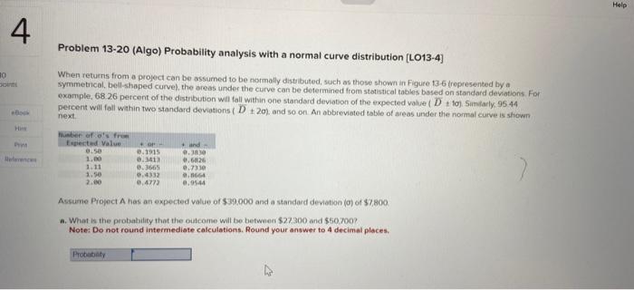 4 point Book Hin References Problem 13-20 (Algo) Probability analysis with a