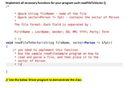 the following in the class object definition file (.h) Class private data