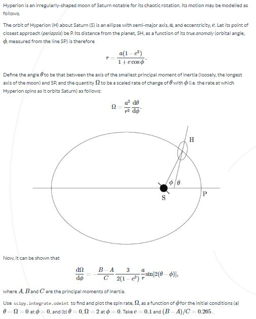 Hyperion is an irregularly-shaped moon of Saturn notable for its chaotic rotation.
