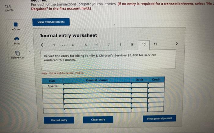 employee wages of $2,600 incurred in April. 10 April Received $2,400 on