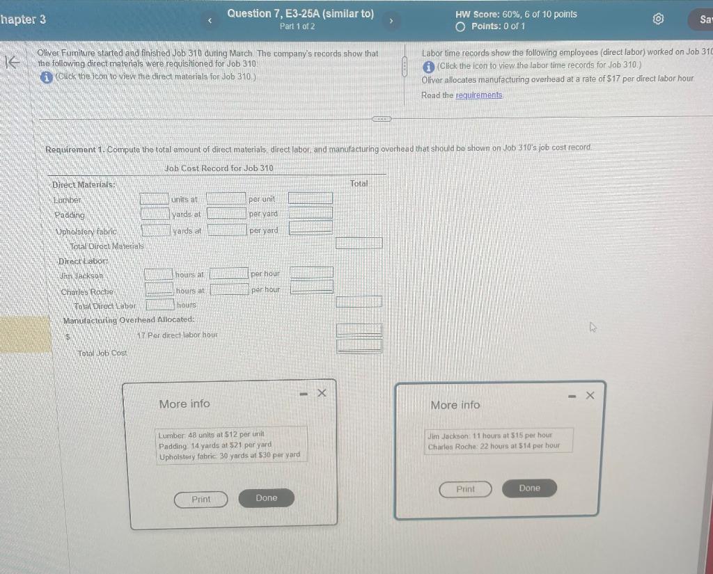 hapter 3 Question 7, E3-25A (similar to) Part 1 of 2 Oliver