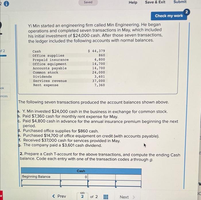 20 Saved Help Save & Exit Submit Check my work of 2