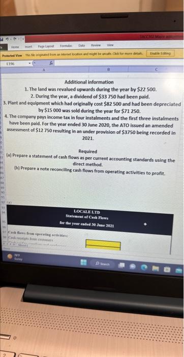 NO.1 Statement of cash flows and report to management he management of