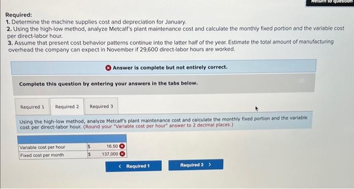 the work you Return to question The following selected data were taken