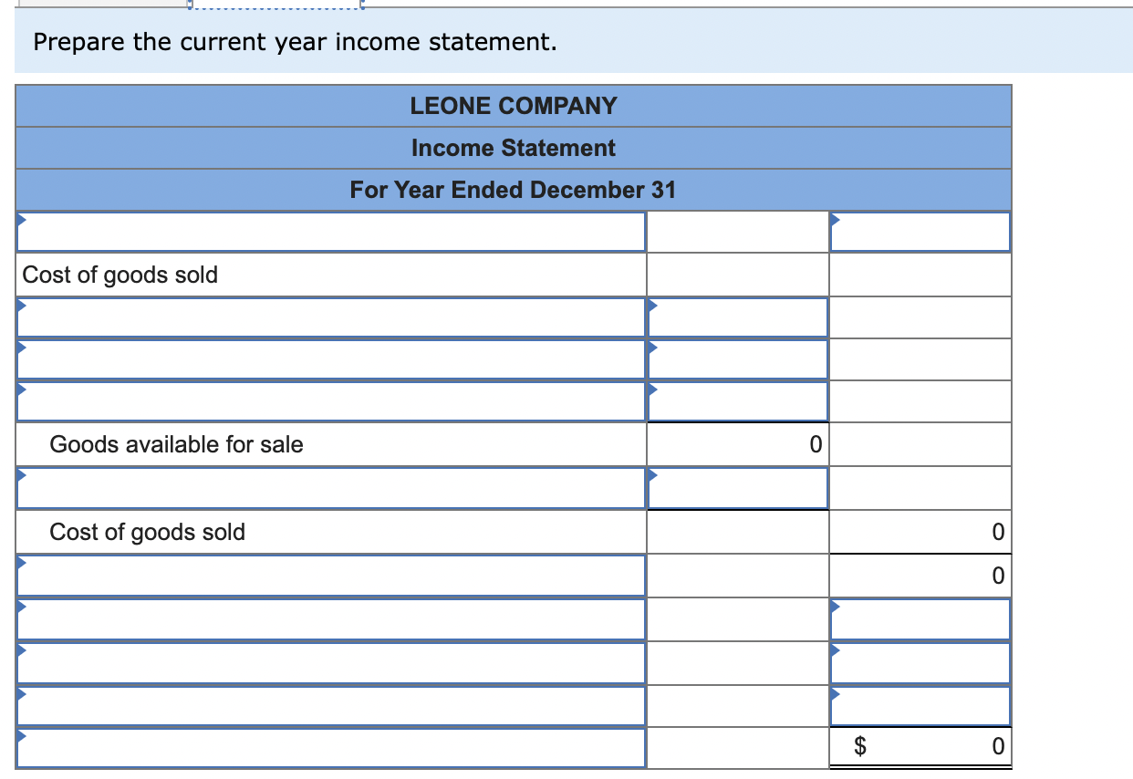 from the December 31 adjusted trial balance and other records of Leone
