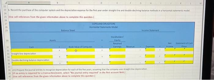Year 1, Copeland Drugstore purchased a new computer system for $52,000. It
