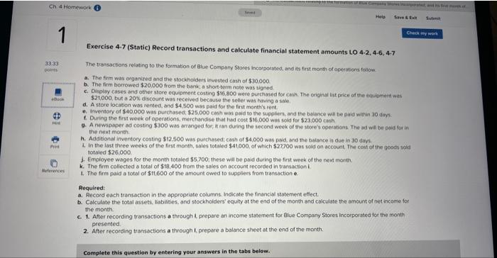 Ch. 4 Homework Samt Submit Check my work 33.33 pos 1 01
