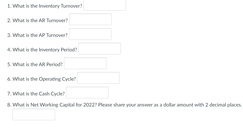 final answer, Round to 4 decimal places unless otherwise stated. Assets 2021