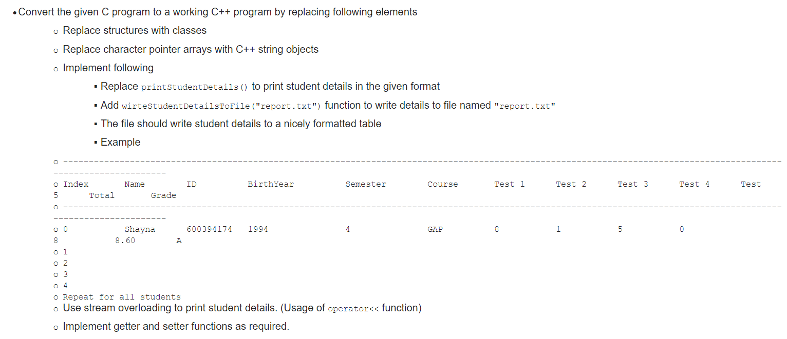 Convert the given C program to a working C++ program by replacing