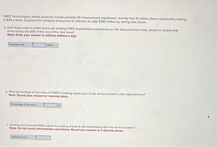 FARO Technologies, whose products include portable 3D measurement equipment, recently had 33