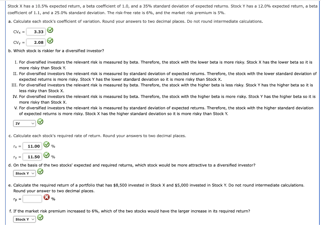 Stock X has a 10.5% expected return, a beta coefficient of 1.0,