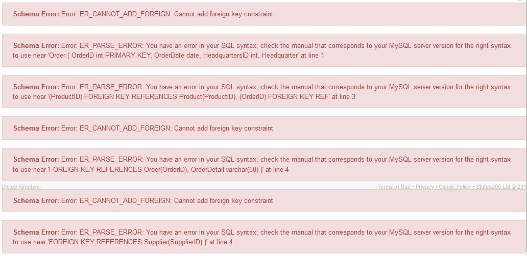Schema Error: Error: ER_CANNOT_ADD_FOREIGN: Cannot add foreign key constraint Schema Error: Error: