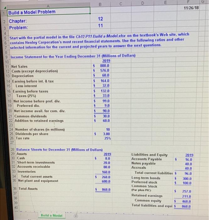 B 1 Build a Model Problem 2 Chapter: 3 Problem: 4 12