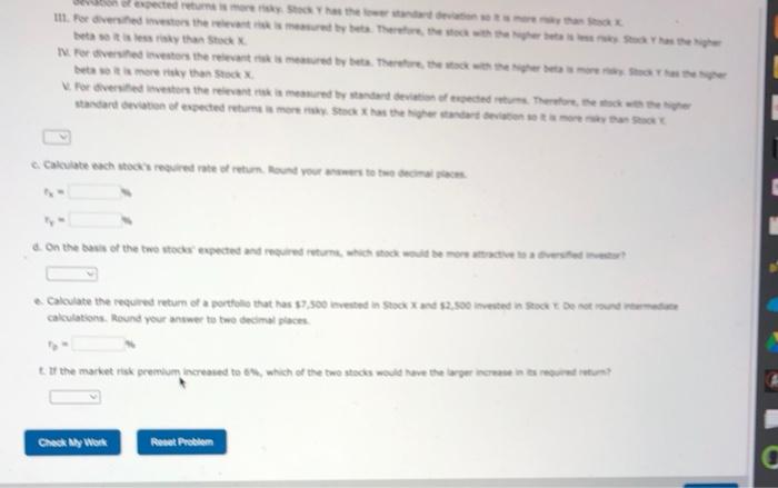 10.0% expected return, a beta coefficient of 0.9, and a 30% standard